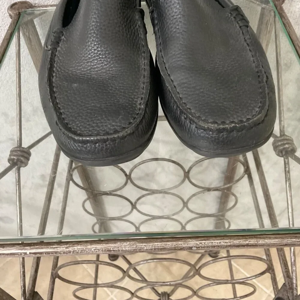 Tommy Bahama Loafers Men’s 10D Black Pebbled Leather Nassau slip Driving Shoes